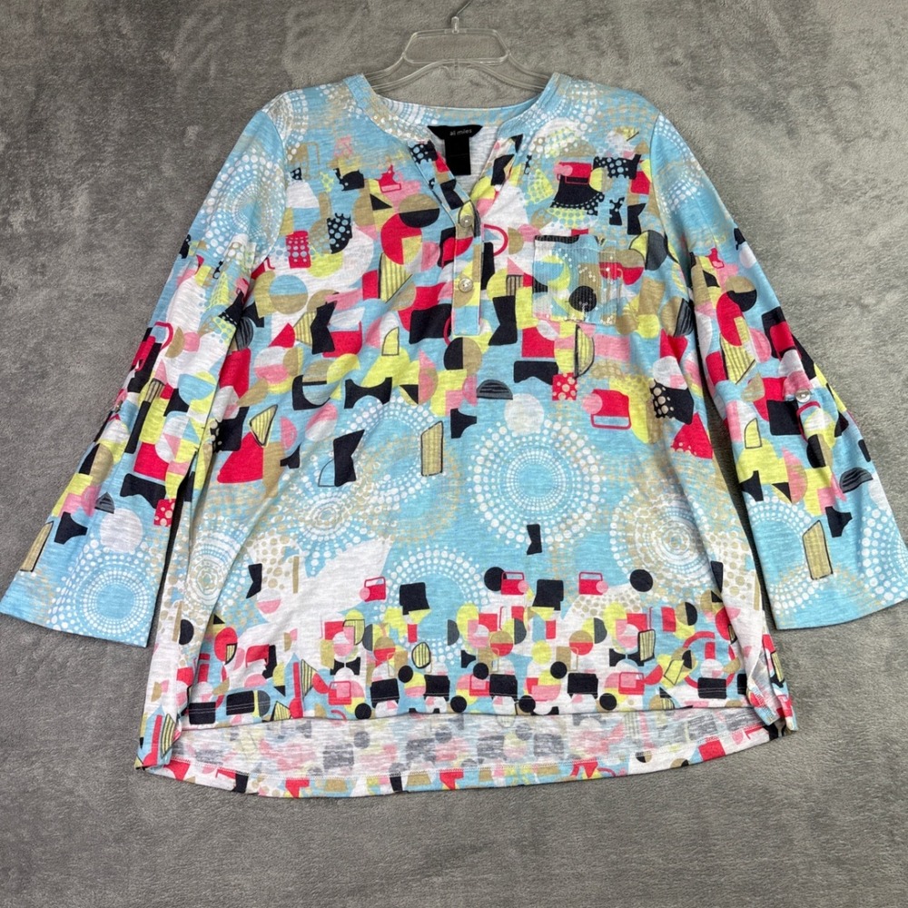 Ali Miles Multicolor Abstract Blouse